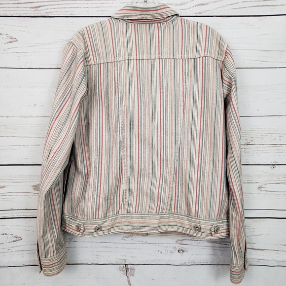 Northern Reflections Vintage Y2K Trucker Jacket-stripe - Picture 2 of 6